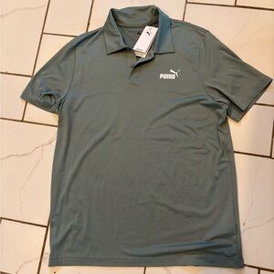 Puma Men's Olive Green Soft Polo - L